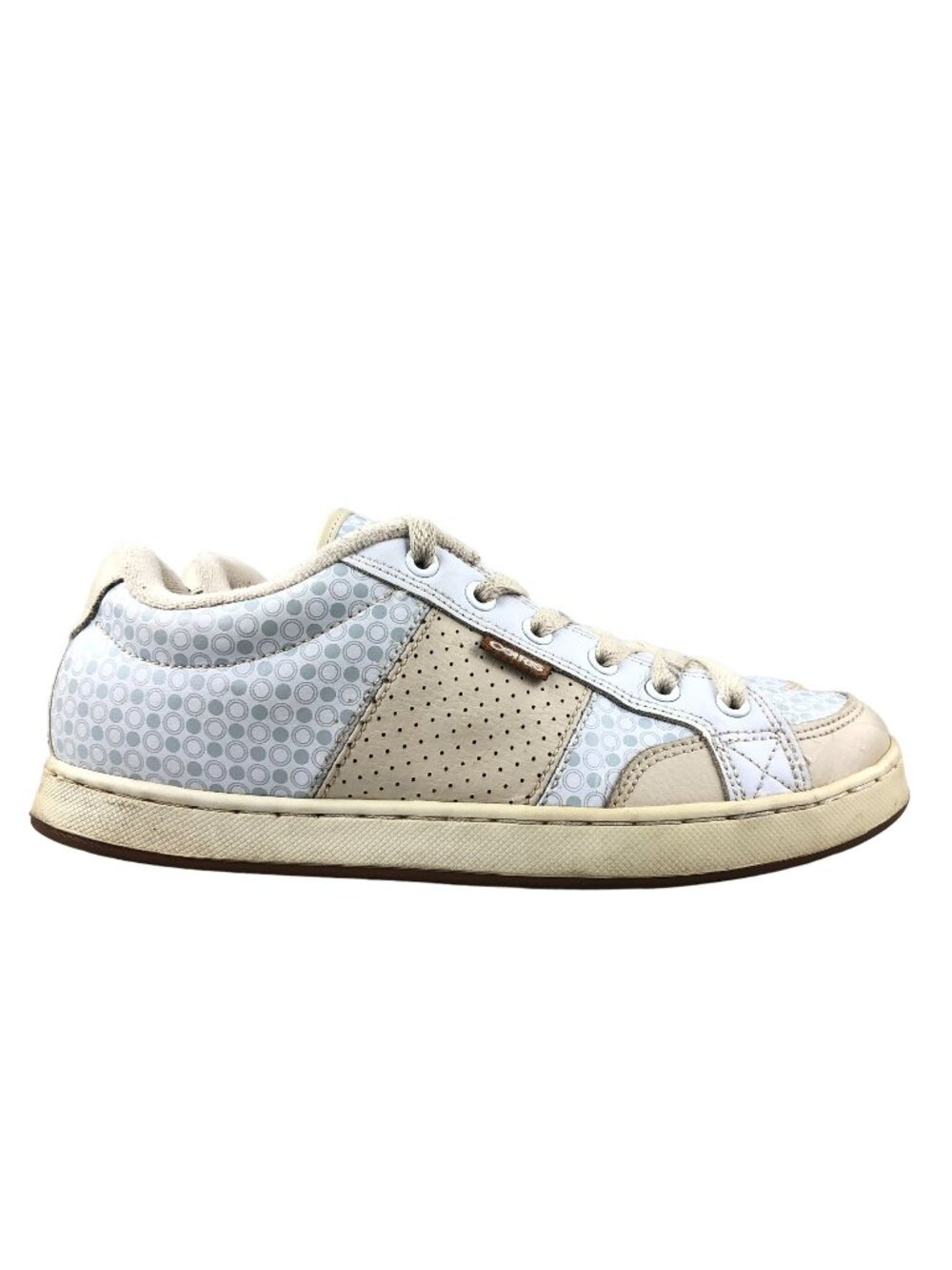 Osiris Women's 10 Aries Girls Tan Light Blue Leather Lace-Up Low Top Sneakers